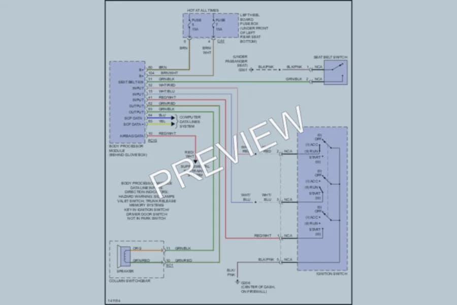 2001 Jaguar XJ8L Warning Systems wiring diagram preview