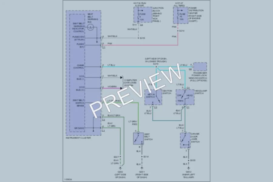 2001 Jeep Cherokee Warning Systems wiring diagram preview