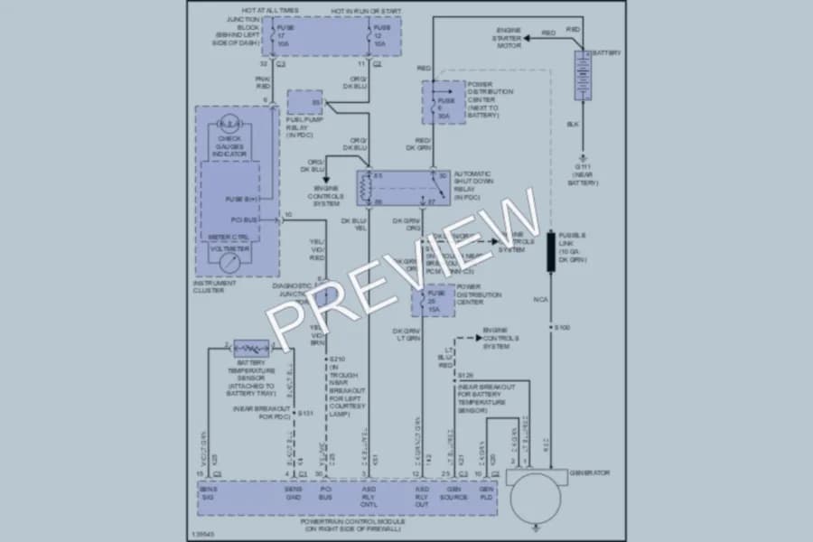 2001 Jeep GrandCherokee Starting Charging wiring diagram preview
