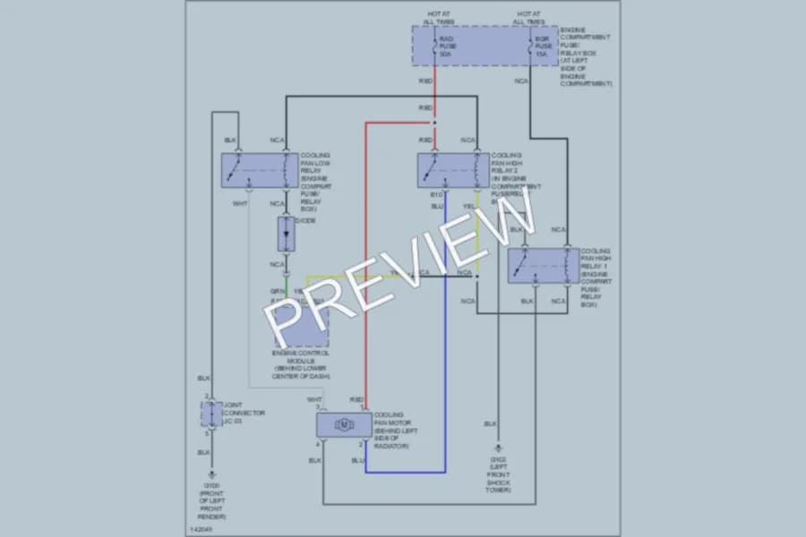 2001 Kia Optima Cooling Fan wiring diagram preview