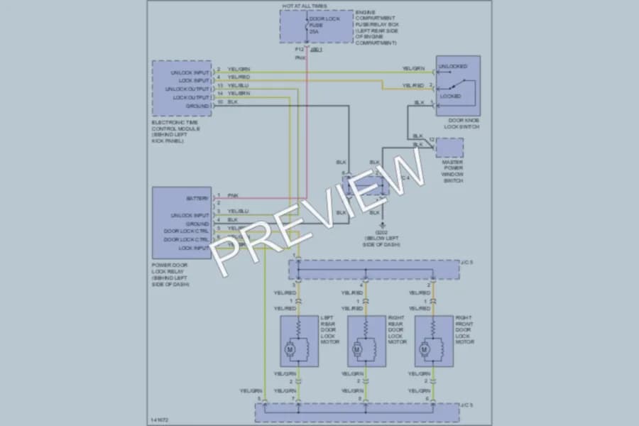 2001 Kia Spectra Power Door Locks wiring diagram preview