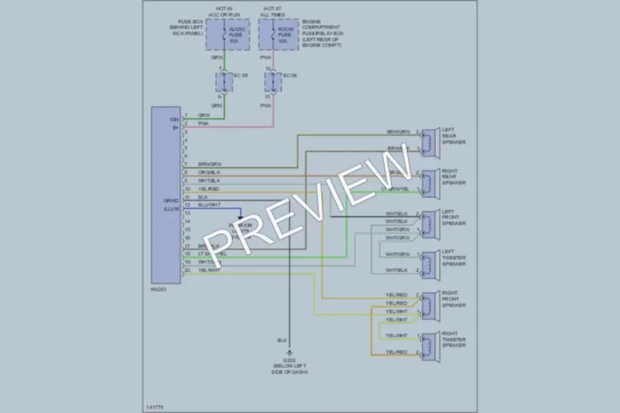 2001 Kia Spectra Radio wiring diagram preview