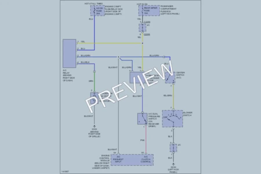 2001 Kia Sportage Cooling Fan wiring diagram preview