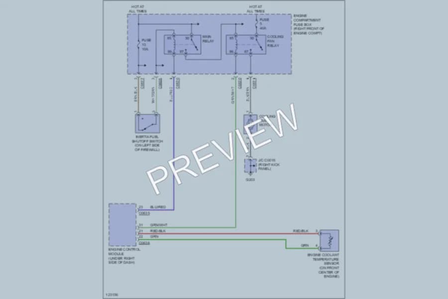 2001 LandRover Discovery Cooling Fan wiring diagram preview