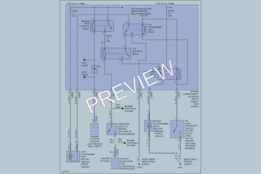 2001 LandRover RangeRover Cooling Fan wiring diagram preview