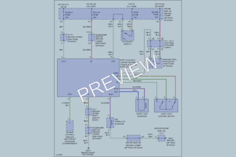 2001 Lexus IS300 Shift Interlocks wiring diagram preview