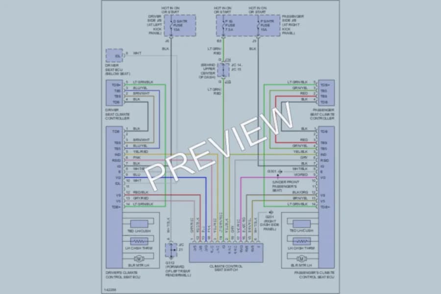 2001 Lexus LS430 Power Seats wiring diagram preview