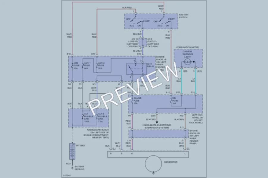 2001 Lexus LX470 Starting Charging wiring diagram preview