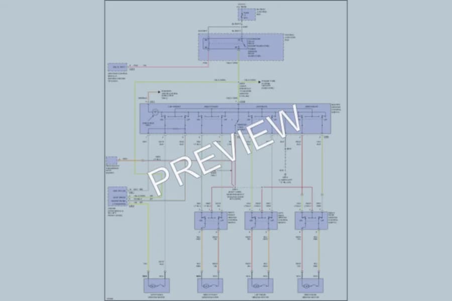 2001 Lincoln TownCar Power Windows wiring diagram preview