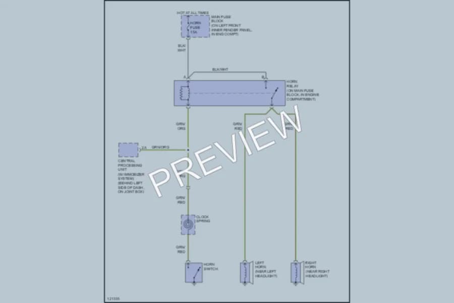 2001 Mazda 626 Horn wiring diagram preview