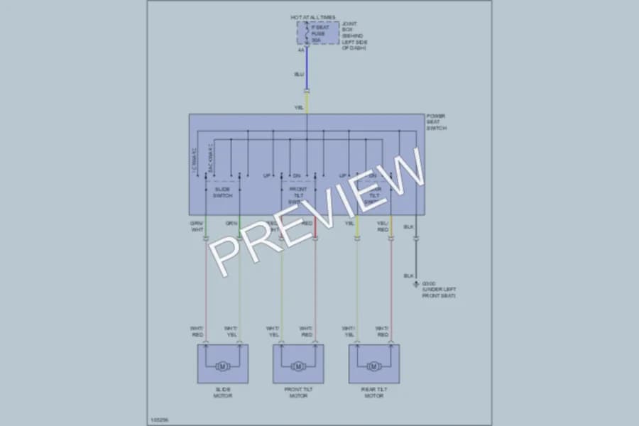 2001 Mazda 626 Power Seats wiring diagram preview