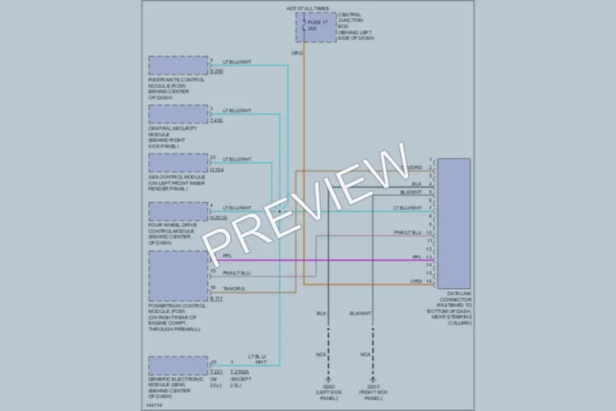 2001 Mazda B2300 Computer Data Lines wiring diagram preview
