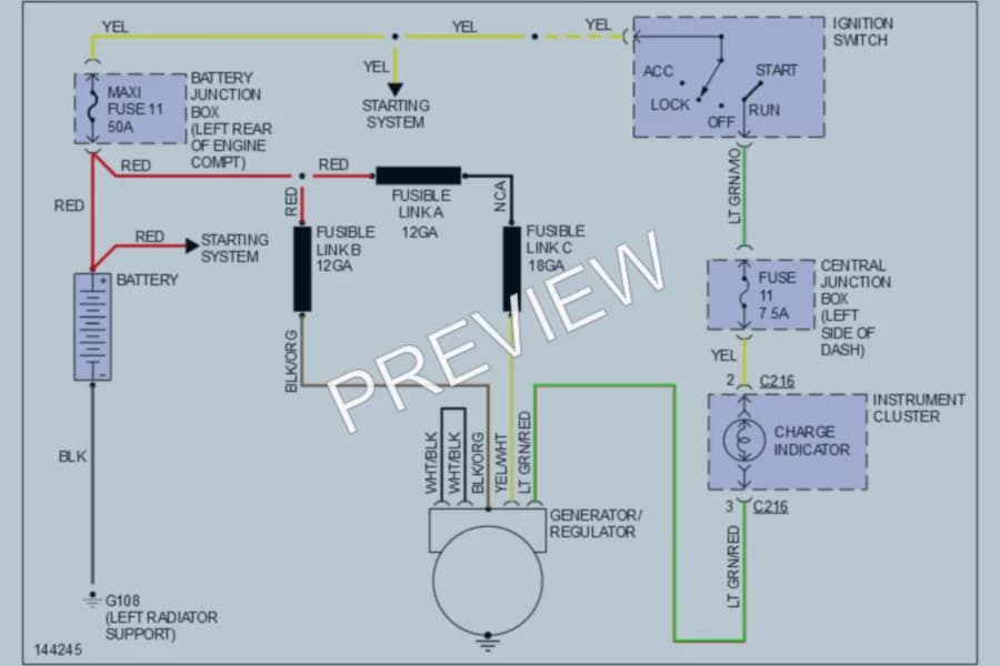 2001 Mazda B2300 Starting Charging wiring diagram preview