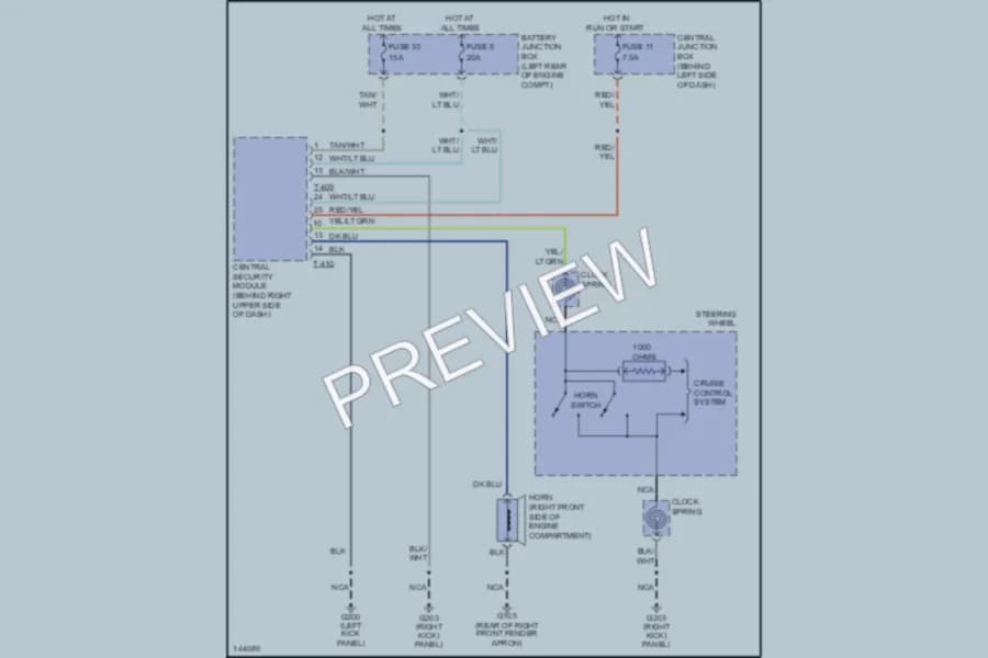 2001 Mazda B2500 Horn wiring diagram preview