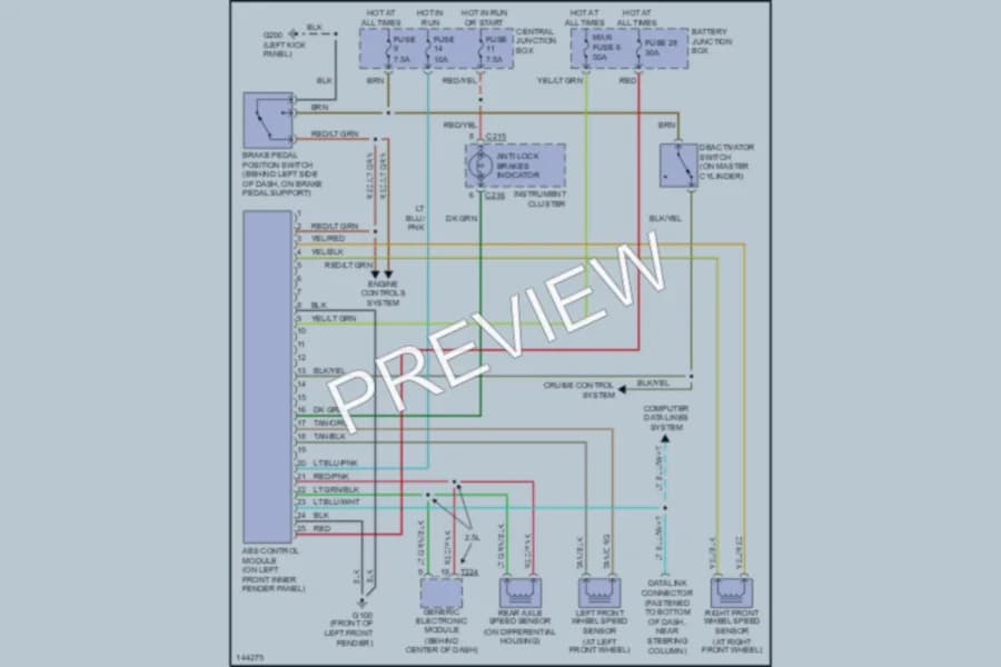 2001 Mazda B3000 Anti Lock Brakes wiring diagram preview