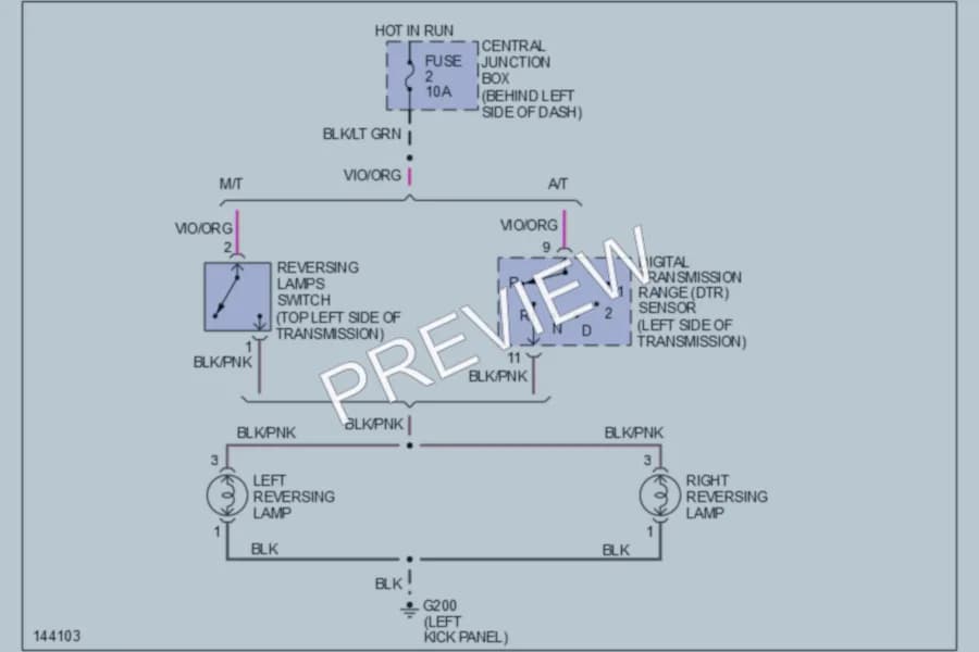2001 Mazda B4000 Exterior Lights wiring diagram preview