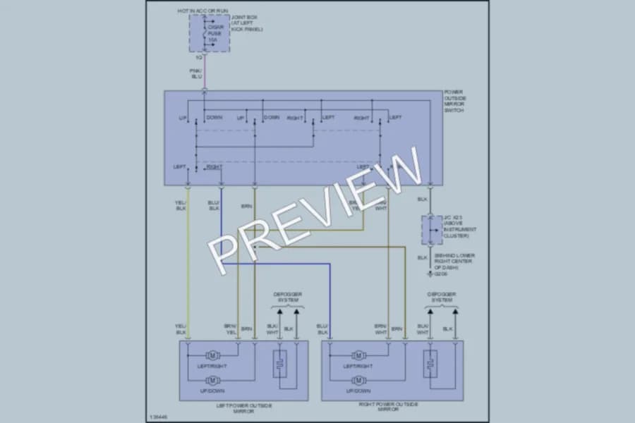 2001 Mazda MPV Power Mirrors wiring diagram preview