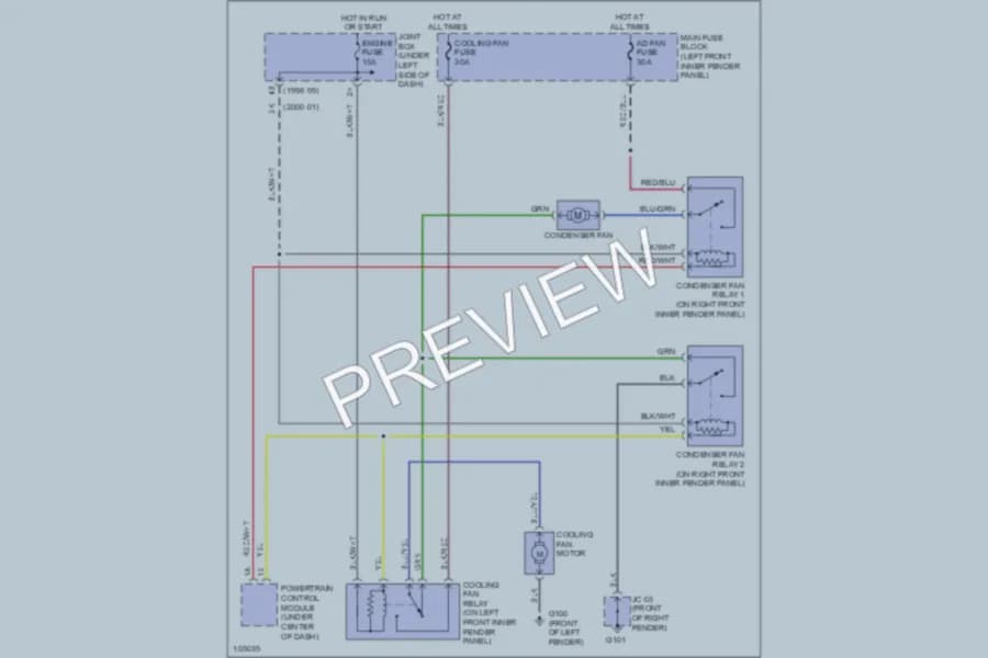 2001 Mazda Millenia Cooling Fan wiring diagram preview