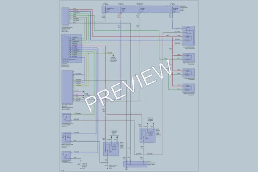 2001 Mazda Millenia Power Door Locks wiring diagram preview