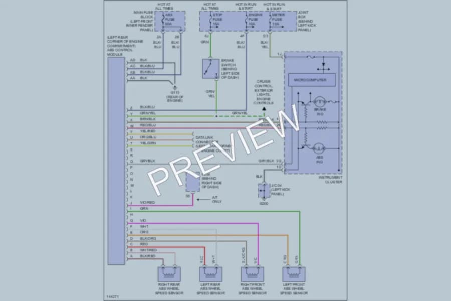 2001 Mazda Protege Anti Lock Brakes wiring diagram preview