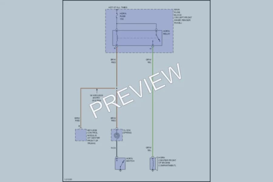 2001 Mazda Protege Horn wiring diagram preview