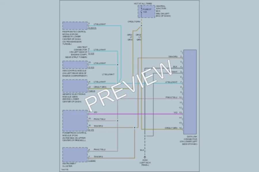 2001 Mazda Tribute Computer Data Lines wiring diagram preview