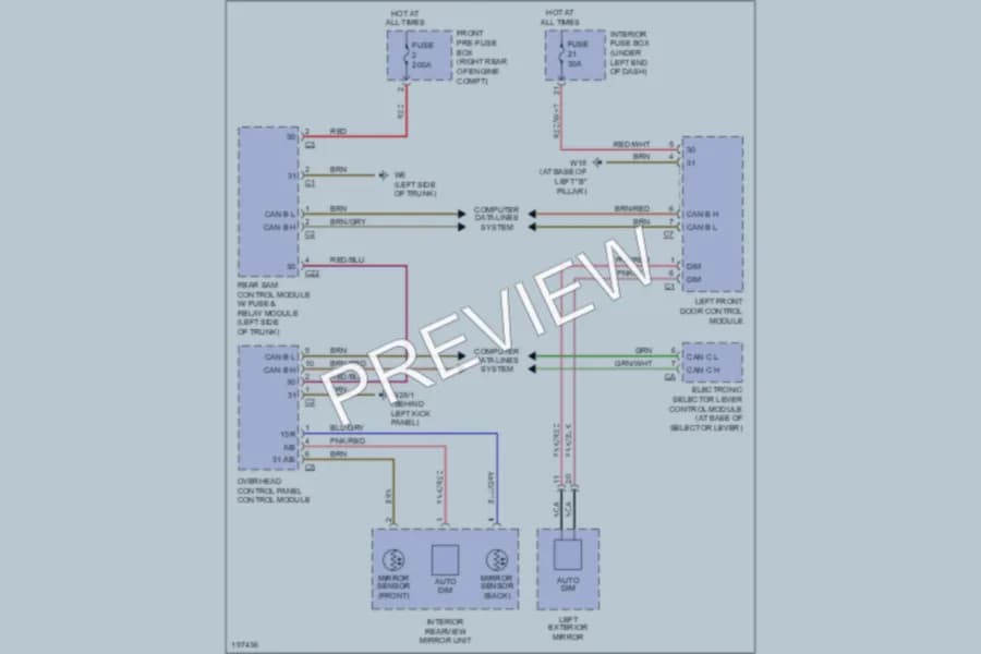 2001 MercedesBenz C240 Power Mirrors wiring diagram preview