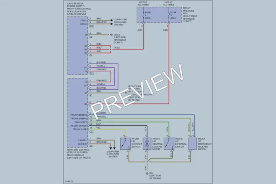 2001 MercedesBenz C240 Trunk Tailgate Fuel Door wiring diagram preview