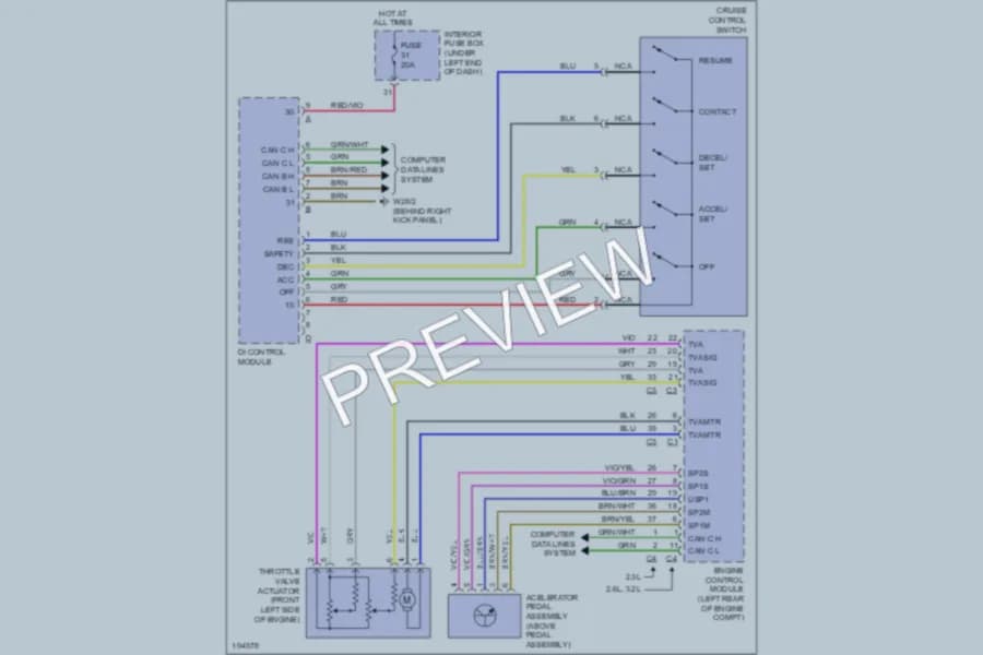 2001 MercedesBenz C320 Cruise Control wiring diagram preview