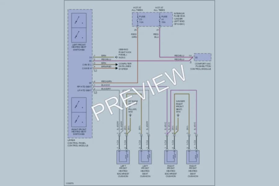 2001 MercedesBenz C320 Power Seats wiring diagram preview