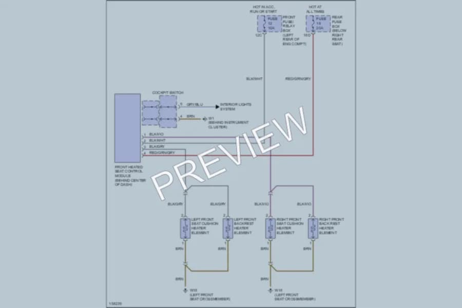 2001 MercedesBenz E320 Power Seats wiring diagram preview