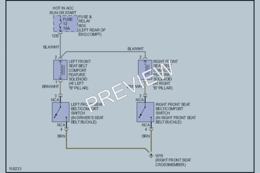 2001 MercedesBenz E430 Passive Restraints wiring diagram preview