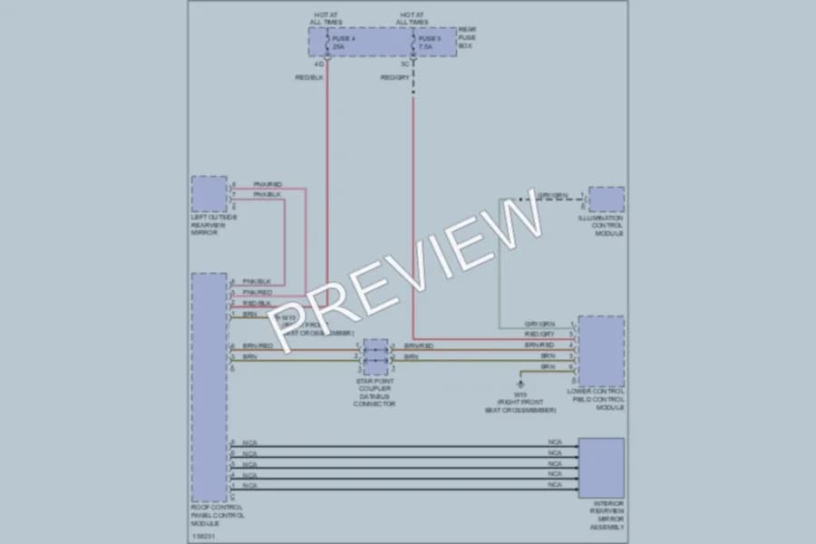 2001 MercedesBenz E430 Power Mirrors wiring diagram preview
