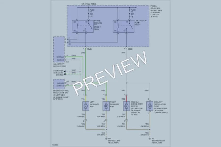 2001 MercedesBenz ML430 Cooling Fan wiring diagram preview