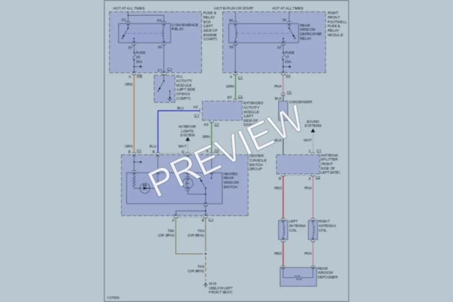 2001 MercedesBenz ML430 Defoggers wiring diagram preview