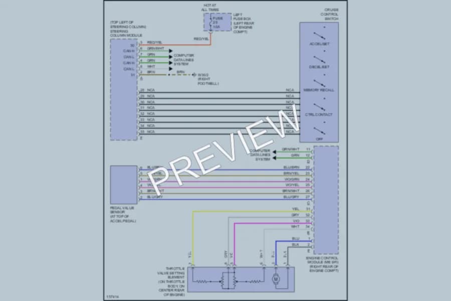 2001 MercedesBenz S500 Cruise Control wiring diagram preview