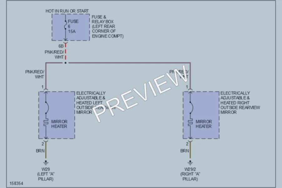 2001 MercedesBenz SLK230 Defoggers wiring diagram preview