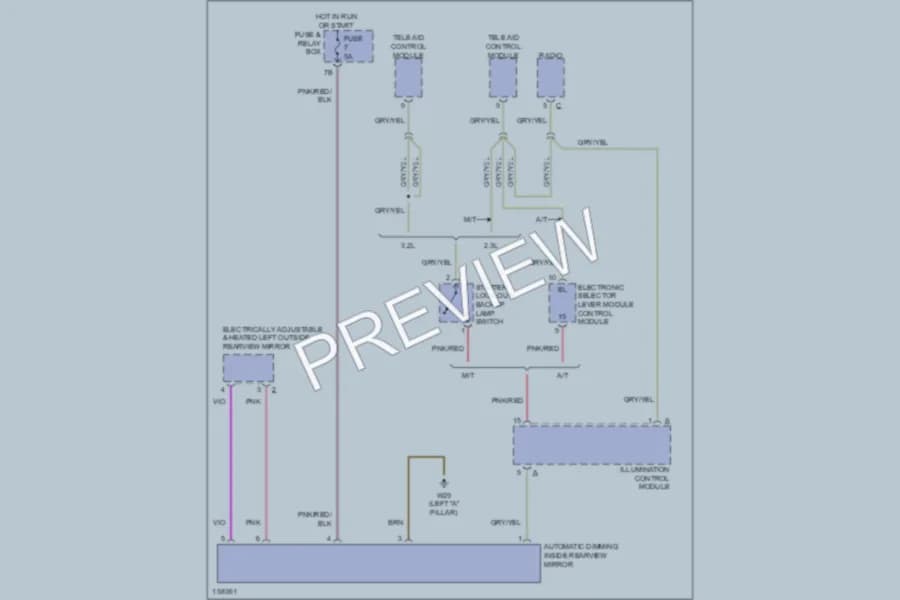 2001 MercedesBenz SLK320 Power Mirrors wiring diagram preview