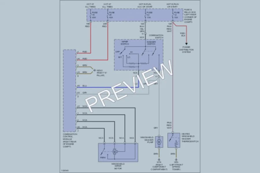 2001 MercedesBenz SLK320 Wiper Washer wiring diagram preview