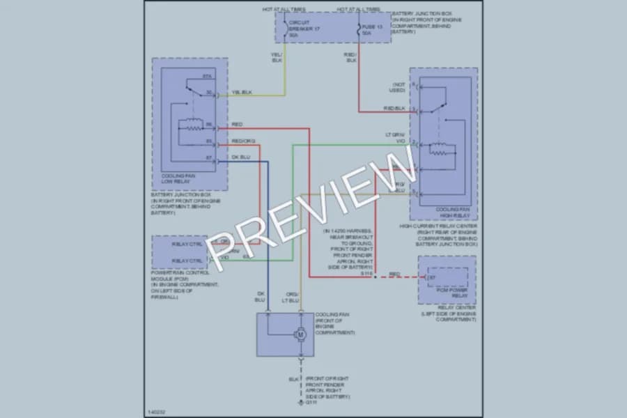2001 Mercury GrandMarquis Cooling Fan wiring diagram preview