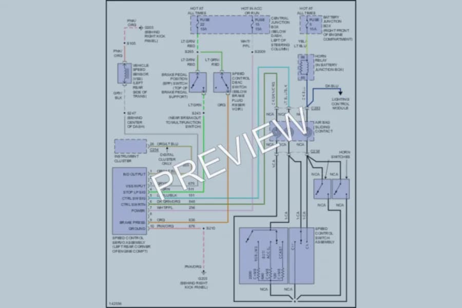 2001 Mercury GrandMarquis Cruise Control wiring diagram preview