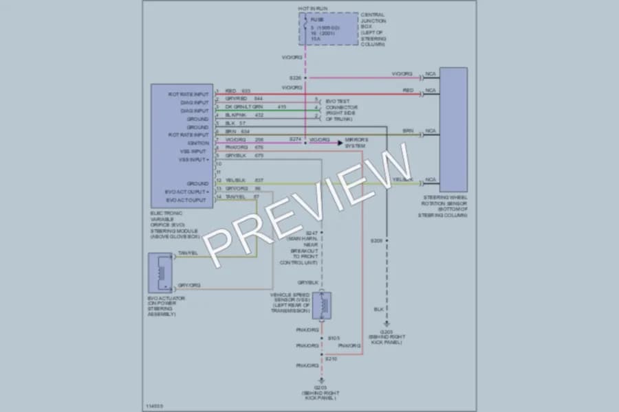 2001 Mercury GrandMarquis Electronic Power Steering wiring diagram preview