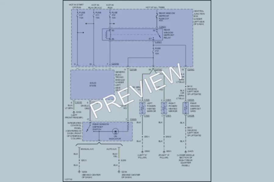 2001 Mercury Sable Defoggers wiring diagram preview
