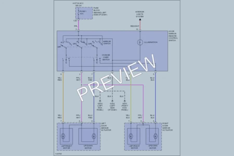 2001 Nissan Maxima Power Mirrors wiring diagram preview