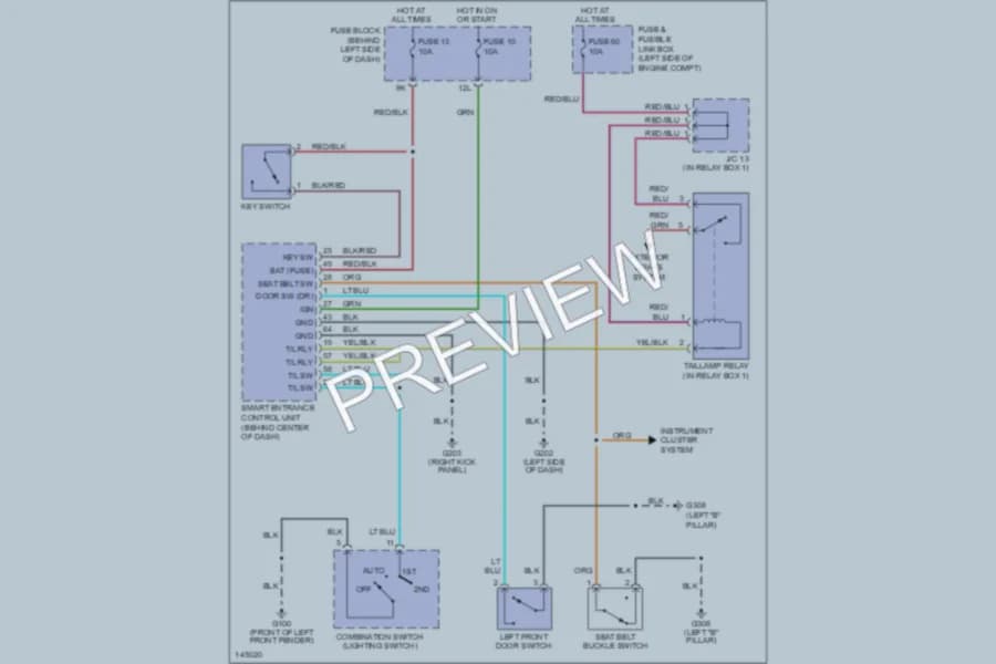 2001 Nissan Maxima Warning Systems wiring diagram preview
