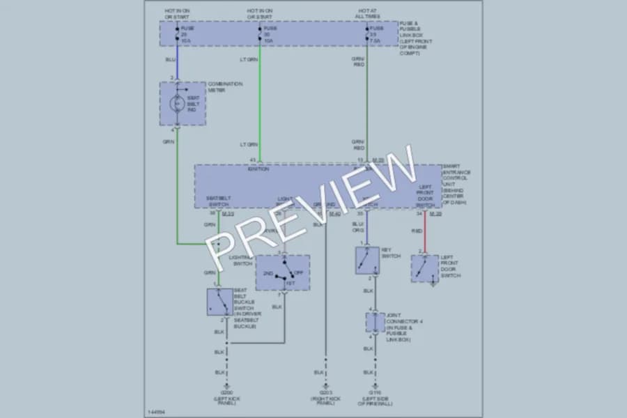 2001 Nissan Quest Warning Systems wiring diagram preview