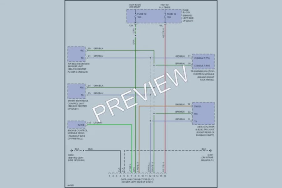 2001 Nissan Sentra Computer Data Lines wiring diagram preview
