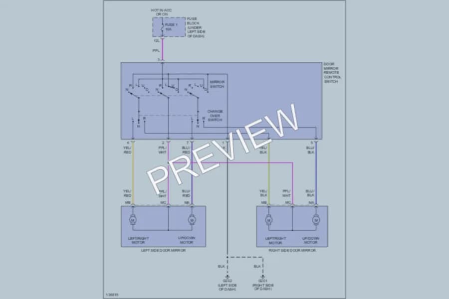 2001 Nissan Sentra Power Mirrors wiring diagram preview
