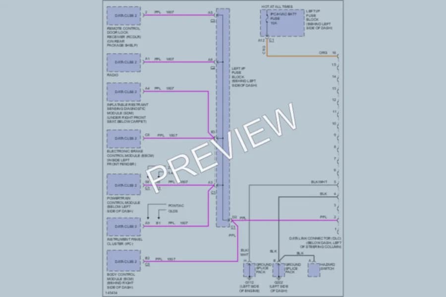 2001 Oldsmobile Alero Computer Data Lines wiring diagram preview