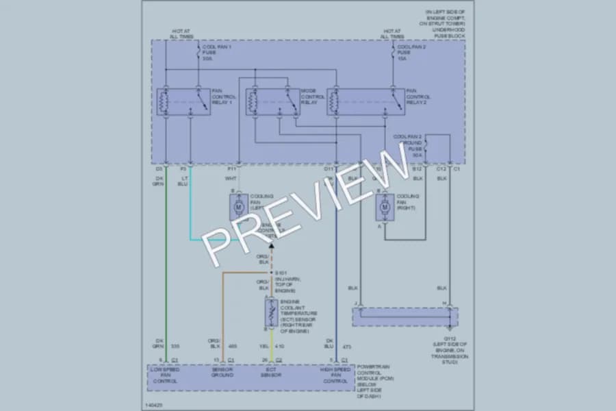 2001 Oldsmobile Alero Cooling Fan wiring diagram preview